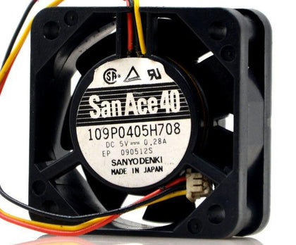 For SANYO109P0405H708 DC 5V 0.28A 3-wire 40mm, 40x40x15mm Server Square cooling fan