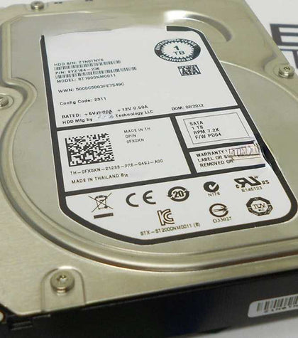 DELL ST1000NM0011 0FX0XN 1T 7.2K 3.5 SATA 9YZ164 EQ Hard Drives