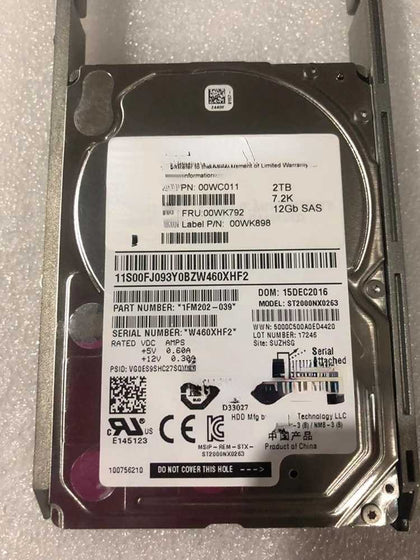 IBM 00WK792 2T 7.2K 2.5 SAS 12G 00WC011 V3500 V3700 Hard Drives