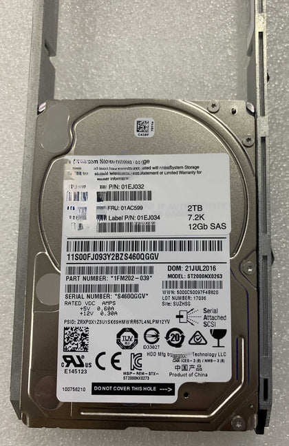 IBM 01AC599 01EJ032 2T 2.5 SAS V5000 Gen2 V5010 V5030 Hard Drives