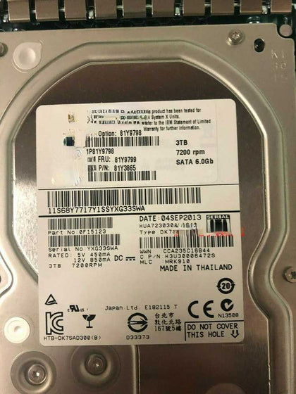 IBM 81Y9799 81Y9800 81Y9798 3T 7.2K 3.5inch SATA Hard Drives