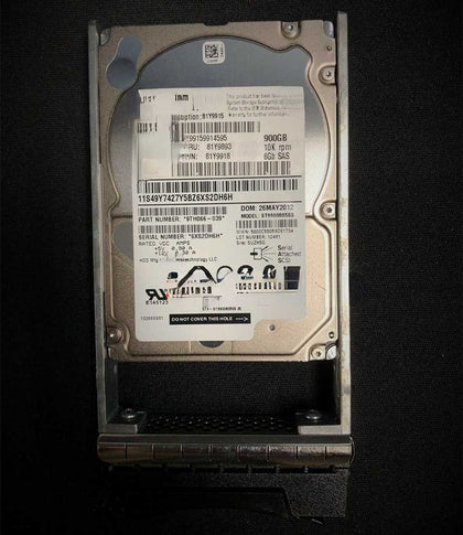 IBM 81Y9893 81Y9915 81Y9918 900G 10K 2.5 SAS DS3524 Hard Drives