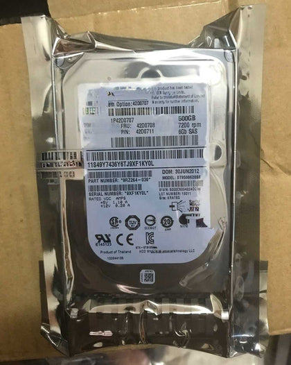 IBM x3650M3 x3400M3 Hard Drives 500G SAS 2.5inch 7.2K 42D0707 42D0708