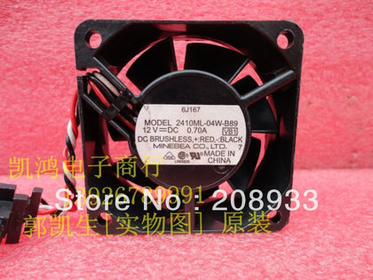 NMB 2410ML-04W-B89 12V 0.70A 6CM wind capacity double ball bearing fan 6025 cooling fan-inewdeals.com