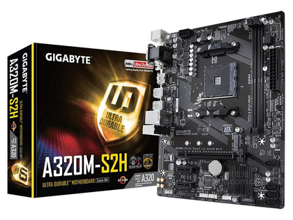 Gigabyte A320M S2H Micro-ATX AMD A320/DDR4/M.2/USB3.1/STAT3.0/SSD 32G Channel Socket AM4 mainboard on sales - inewdeals.com