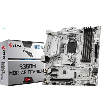 MSI B360M MORTAR TITANIUM Motherboard 4*SATA 6Gb/s LGA1151 8-Channel7.1 HD Audio DDR4 2666HMz Intel 1219 Gigabi CP Chipsatz