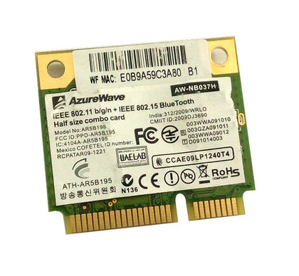 for AzureWave AW-NB037H AR9285 AR5B195 AR9002WB-1NGCD Half Mini PCI-E Wifi Bluetooth3.0 Wlan Wireless Card - inewdeals.com