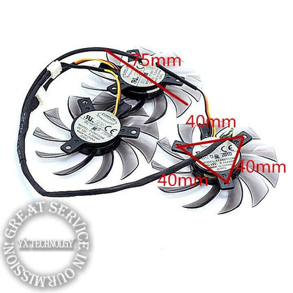 video card fanGTX460 470 570 580 670 HD5870 Graphics card fan T128010SM 5P plug 12V 0.20A 75mm diameter 3pcs/set