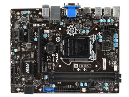 desktop motherboard MSI H81M-E34 H81 DDR3 LGA 1150 motherboard LGA 1150 i7 i5 i3 DDR3 32G SATA3 UBS3.0 mainboard - inewdeals.com